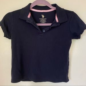 navy blue polo tee